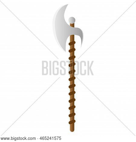 Isolated Polearm Weapon Medieval Icon Vector Illustration