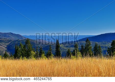 Bear Canyon Hiking Trail Views By Mount Timpanogos Peak Wasatch Range, Utah. Usa.