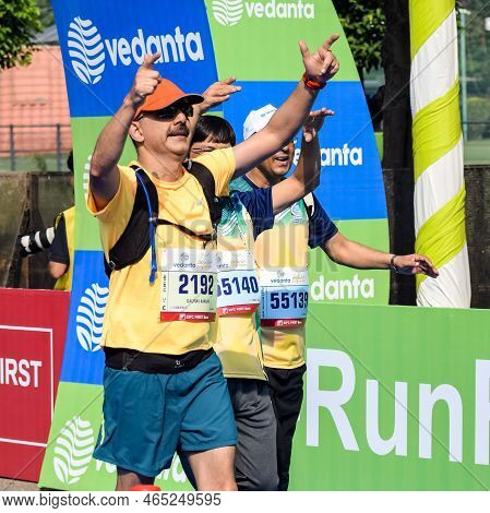 New Delhi, India - October 16 2022 - Vedanta Delhi Half Marathon Race After Covid In Which Marathon