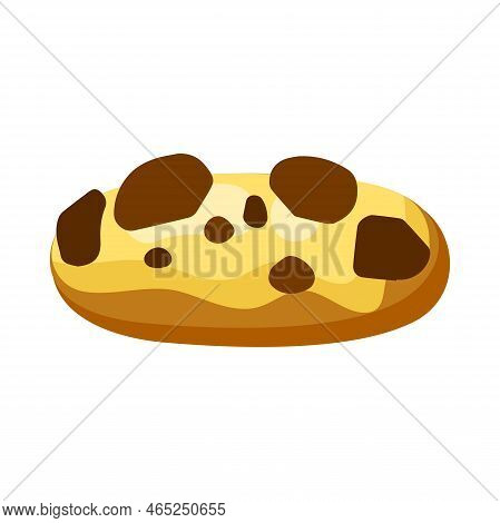 Underscore In Donut Font Vector Illustration. Design Of Sign From Chocolate Donut Or Cookie With Ici