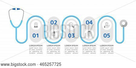 Medical Clinic Services Infographic Chart Design Template. Editable Infochart With Icons. Instructio