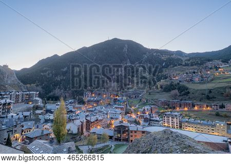 Morning At The Roc Del Quer Viewpoint In Canillo, Andorra.