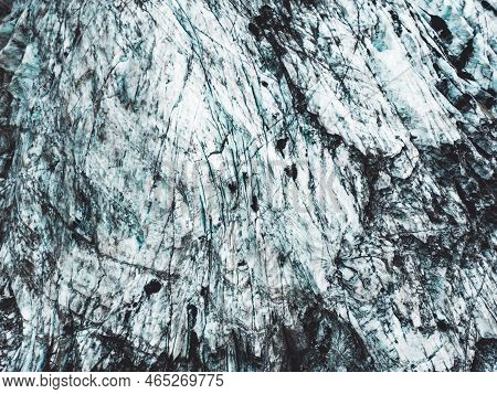 Dirty Surface Of The Glacier In Iceland