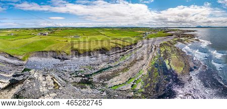 Aerial View Of The Historical Hut Site By Carrowhubbuck North Carrownedin Close To Inishcrone, Ennis
