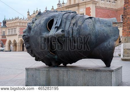 Old Town Krakow - Eros Bendato Statue On The Town Square