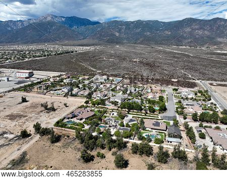 Aerial View Of Rancho Cucamonga, Located South Of The Foothills Of The San Gabriel Mountains And Ang