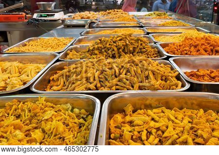 Bhujia, A Spicy Deep-fried Sev Filled With A Burst Of Flavors, Made Using Gram Flour, Moth Flour, An