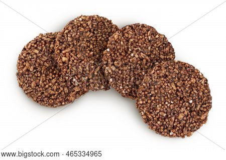 Amaranth Cookies With Carob Isolated On White Background. Healthy Food. Top View. Flat Lay