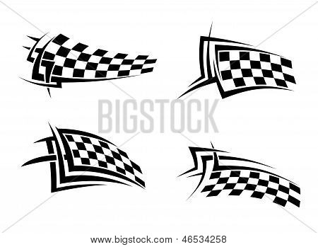 Tribal signs with checkered flags