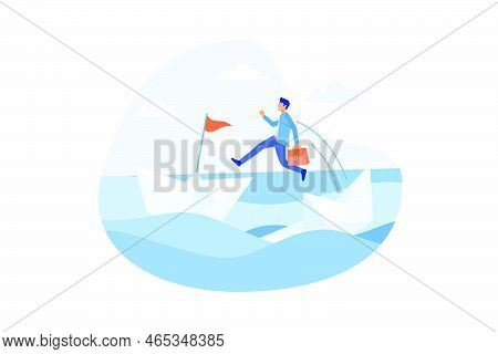 Escape From Risk Or Danger, Run Away Or Flee From Fail Or Bankruptcy Company, Change Job Or Move To 