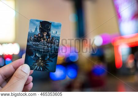 Samut Prakan, Thailand - November 13, 2022 : Collection Card Of Black Panther : Wakanda Forever, A P