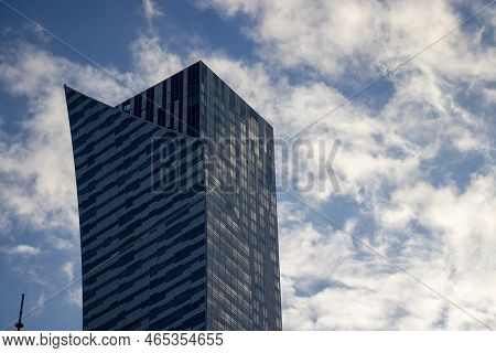 Warsaw Poland, October 2, 2022:  View Of City Center With Modern Skyscrapers - Golden Terraces Shopp