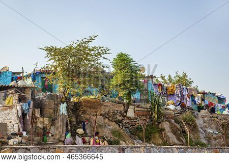 Delhi, India - October 14, 2012: People Live In The Poor Area In Delhi, India. A Household Survey 20