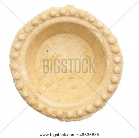 Empty tartlet on a white background