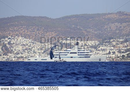 Bodrum, Turkey, 05 November 2022: The Giant Superyacht Solaris, Owned By Russian Businessman Roman A