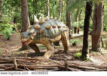 Amersfoort, The Netherlands - August 20, 2022: Euoplocephalus In Dierenpark Outdoors