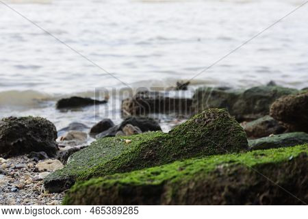 Shot Of Waves On The Kartini Beach, Rembang, Central Java, Indonesia. Sea Stock. Looks Like A Fisher