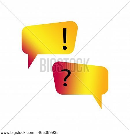 Message Question Exclamation. Comment Square Balloon. Solution Concept. Vector Illustration. Stock I
