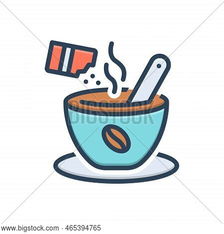 Color Illustration Icon For Instant Immediately Mix Baking Bowl Cafe Coffee Quick Anon Apace