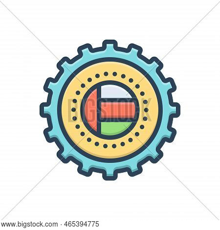 Color Illustration Icon For Gcc Manage Cogwheel Kuwait Gulf Uae Nation Emirates