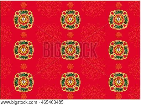 The Borneo Tribal Batik Design Motif Red