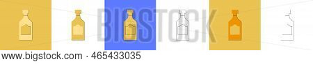 Bottle Of Rum, Great Design For Any Purposes. Flat Style. Party Drink Concept. Color Icon Bottle. Si