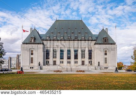 Ottawa, Ontario - October 20, 2022: Exterior Of The Supreme Court Of Canada Building.