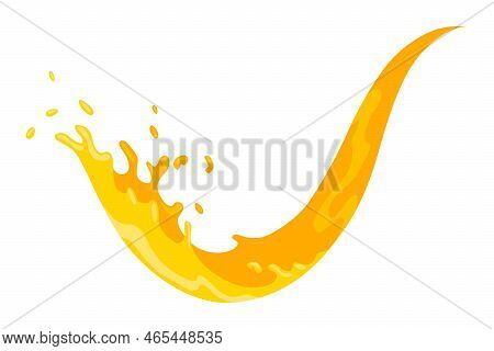 Squirt Splashe. Colourful Flowing Spattering. Splattered Pure Juice Or Liquid. Drops With Abstract F