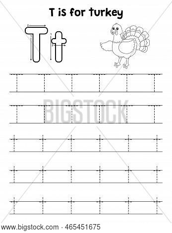 A Cute And Funny Tracing Page Of A Turkey. Provides Hours Of Tracing Fun For Children. To Trace, Thi