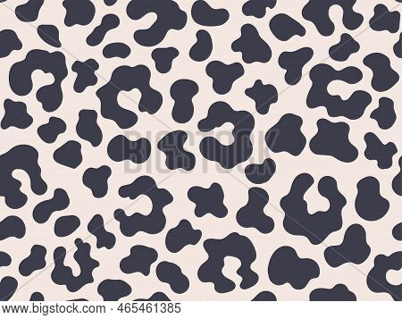 Monochrome Leopard Surface Design With Grey Spots On Beige Vector Illustration