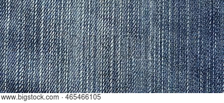 Jeans Fabric Texture. High Quality Stock Photo. The Connection Of The Fibers Of The Fabric.