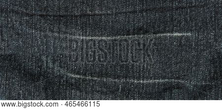 Jeans Fabric Texture. High Quality Stock Photo. The Connection Of The Fibers Of The Fabric.