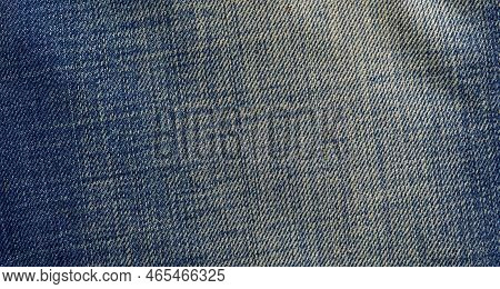 Jeans Fabric Texture. High Quality Stock Photo. The Connection Of The Fibers Of The Fabric.