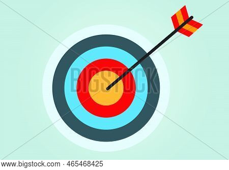 Darts Abstract Target Vector Illustrations. The Target For Archery Sports Or Business Marketing Goal
