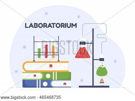 Laboratorium With Conducting Research Scientific, Experimentation And Measurement In A Lab In Flat C