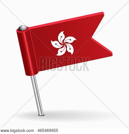 Hong Kong Flag Map Pointer Layout. Vector Illustration.