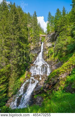 Riesach Waterfall In Untertal Valley, Rohrmoos-untertal In Schladminger Alps, Austria