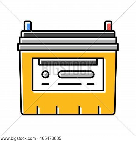 Flooded Lead Acid Battery Color Icon Vector. Flooded Lead Acid Battery Sign. Isolated Symbol Illustr