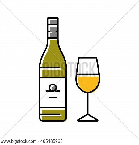 Chardonnay White Wine Color Icon Vector. Chardonnay White Wine Sign. Isolated Symbol Illustration