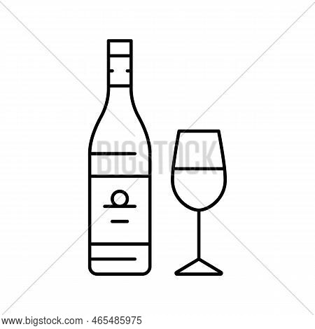 Chardonnay White Wine Line Icon Vector. Chardonnay White Wine Sign. Isolated Contour Symbol Black Il