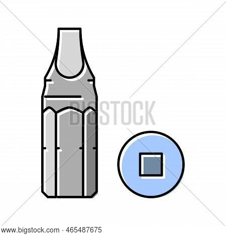 Robertson Screwdriver Bit Color Icon Vector. Robertson Screwdriver Bit Sign. Isolated Symbol Illustr