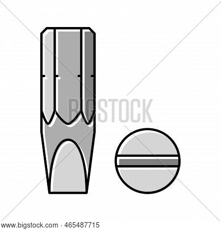 Slopt Head Screwdriver Bit Color Icon Vector. Slopt Head Screwdriver Bit Sign. Isolated Symbol Illus