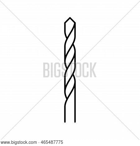 Twist Drill Bit Line Icon Vector. Twist Drill Bit Sign. Isolated Contour Symbol Black Illustration