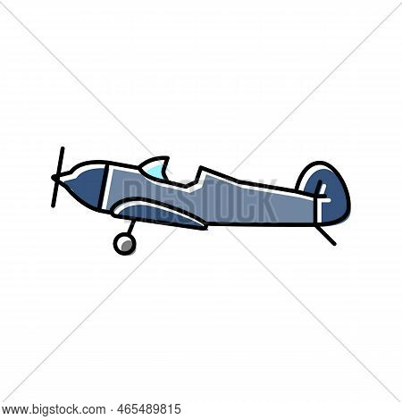 Monoplane Airplane Aircraft Color Icon Vector. Monoplane Airplane Aircraft Sign. Isolated Symbol Ill
