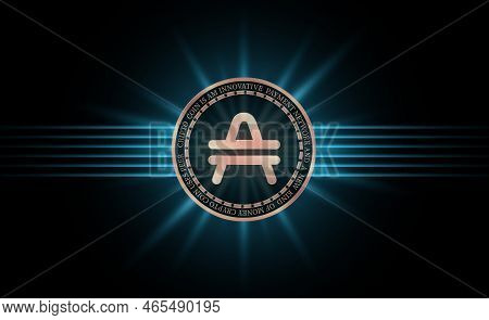 Amp Virtual Currency Image. 3d Illustrations. Amp Coin Logo.