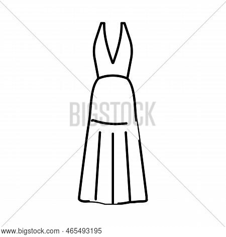 Halter Wedding Dress Line Icon Vector. Halter Wedding Dress Sign. Isolated Contour Symbol Black Illu