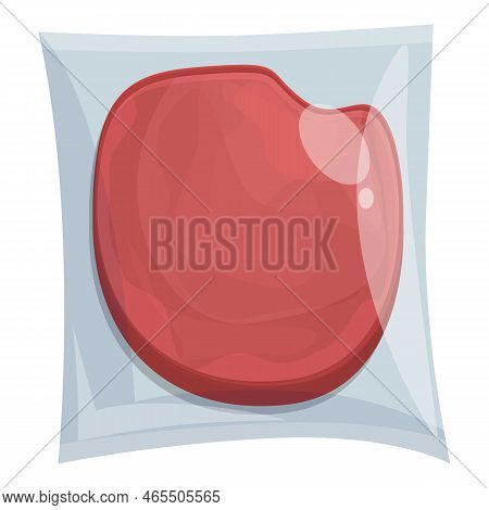 Steak Vacuum Bag Icon Cartoon Vector. Meat Food. Frozen Product