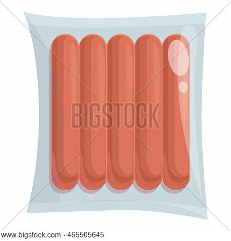 Sausage Pack Icon Cartoon Vector. Food Bag. Vacuum Pack