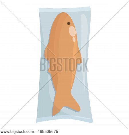 Fried Fish Pack Icon Cartoon Vector. Food Pack. Snack Foil