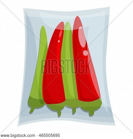 Pepper Pack Icon Cartoon Vector. Vacuum Bag. Plastic Package